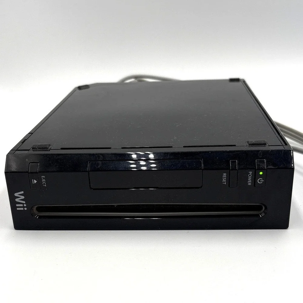 Nintendo Wii Black Console RVL-001 GameCube Compatible Bundle Untested